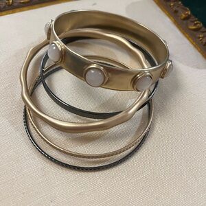 Chico's Bracelets Gold/Black Bangles